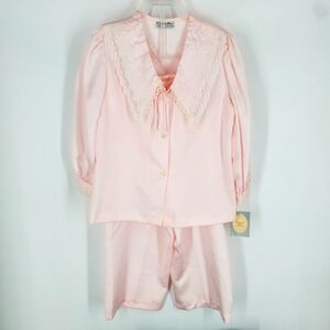Christian Dior Vintage 100% Polyester Youth Pajama Set Size 6 Pink NWT